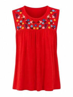 J Crew Factory embroidered floral sleeveless blouse top, medium